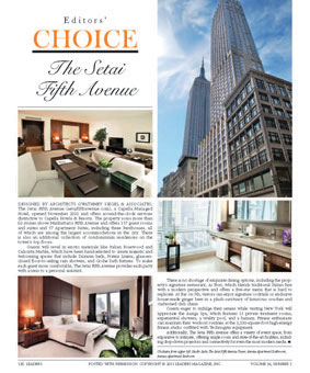 Editors' Choice - The Setai Fifth Avenue